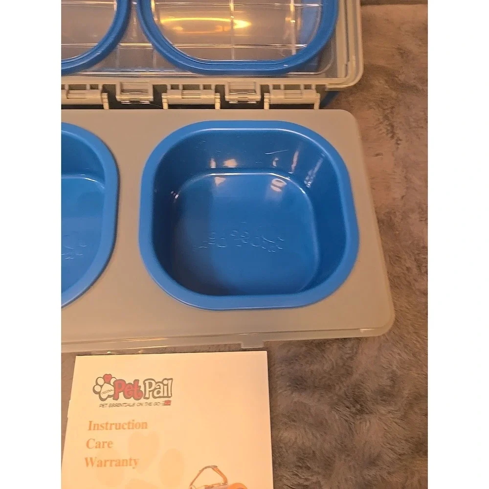 NEW My Pet Pail Travel Dog Bowl Blue Storage Water Bottles‎ Leash Collar & Bags